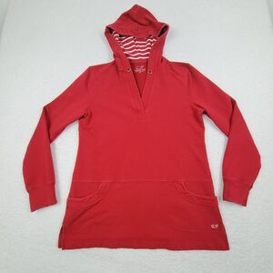 Vineyard Vines Pullover Hoodie‎ Womens Medium M Red Cotton Spandex Blend ***READ
